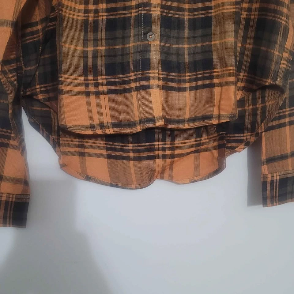 Wild Fable Pumpkin Plaid Cropped Woven Shirt - Medium NWT - photo 2