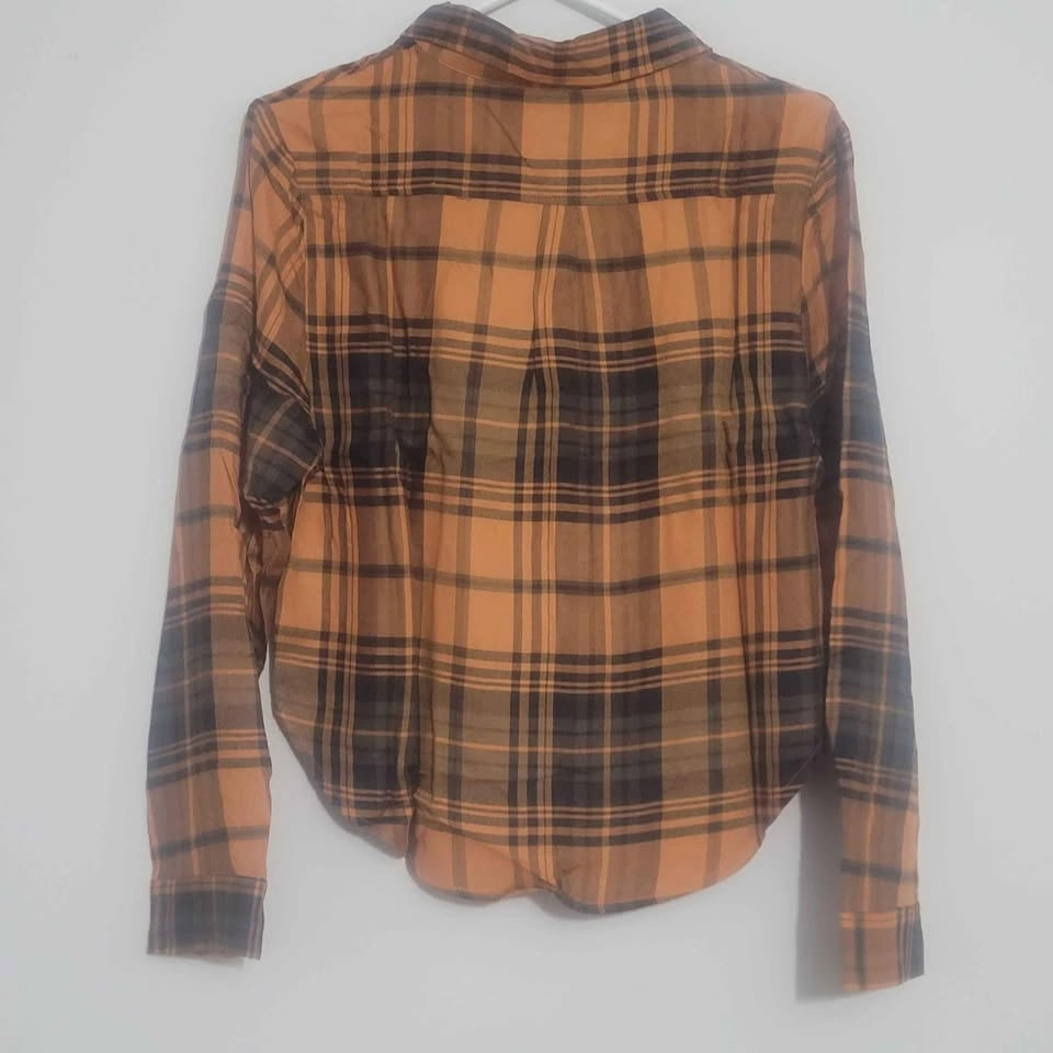 Wild Fable Pumpkin Plaid Cropped Woven Shirt - Medium NWT - photo 3