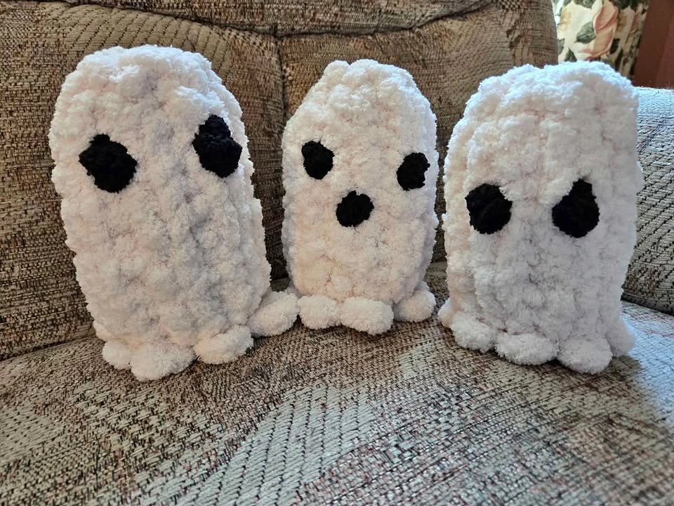 Hand Knitted Ghosts