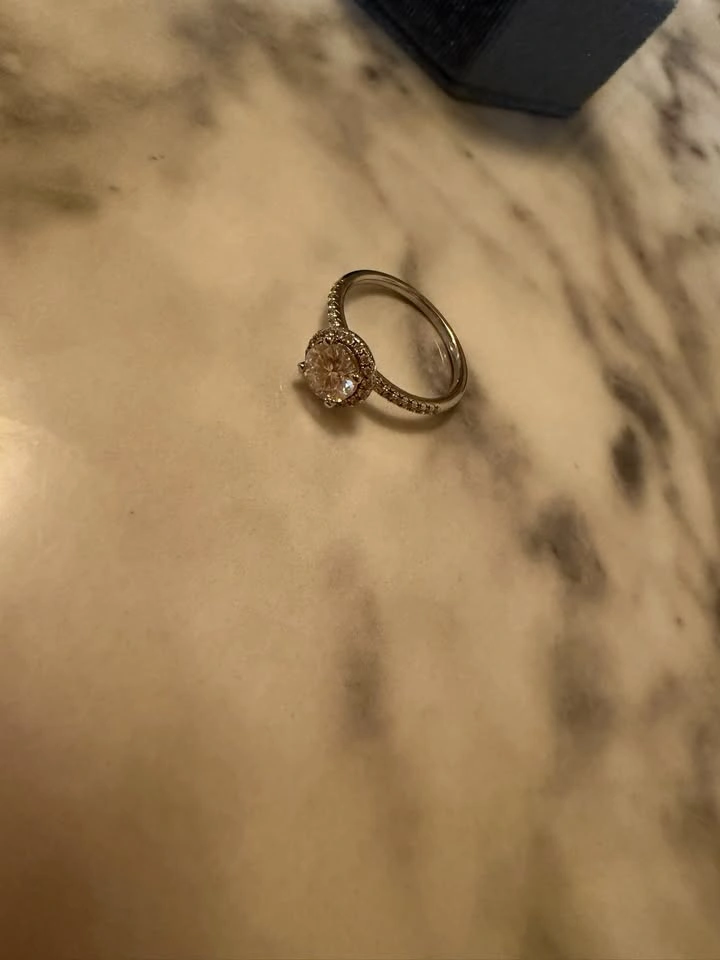 Sterling Silver Cubic Zirconia Halo Ring - photo 3