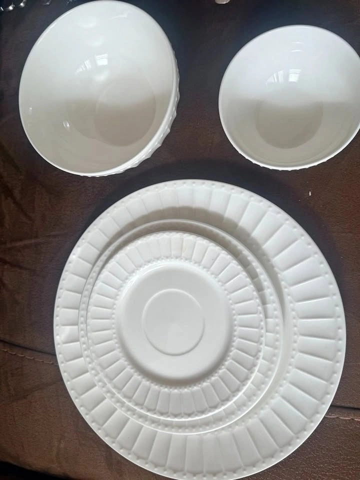 33-Piece Gibson White Ceramic Dinnerware Set (Plates & Bowls)