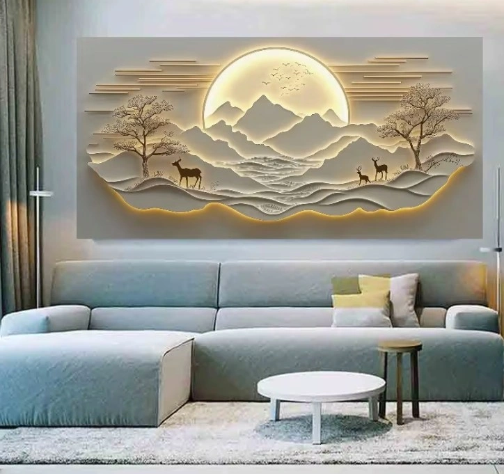 Canvas 3D Mountain Wall Art 30”x60”
