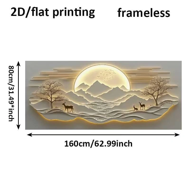 Canvas 3D Mountain Wall Art 30”x60” - photo 3
