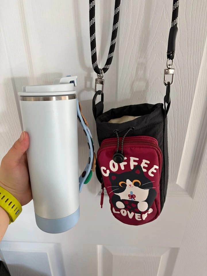 Water Bottle Carrier Bag with Crossbody Strap