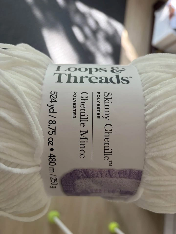 White-Loops & Threads Skinny Chenille Yarn - photo 2