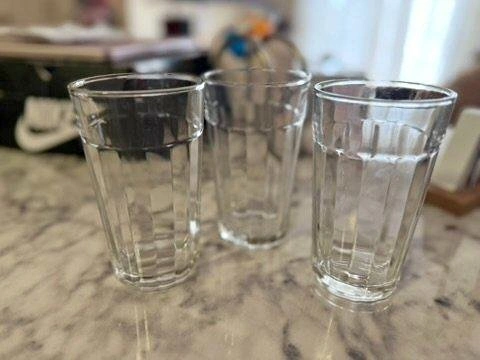 Set of 3 Glass Tumblers / Drinking Glasses (16 oz)