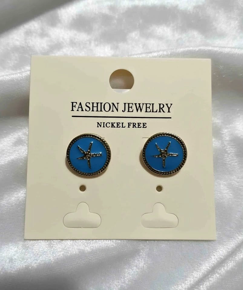 Blue Starfish Stud Earrings