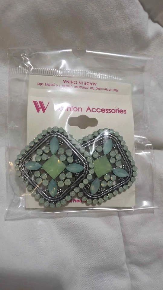 Fashion Accessories Mint Green Square Stud Earrings - photo 4