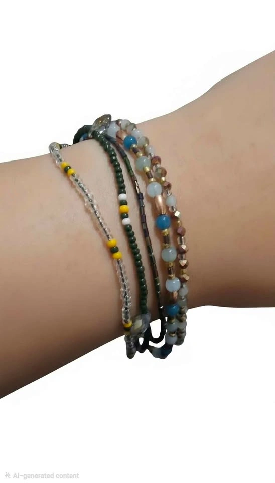 🏈 Multi-Strand Beaded Bracelet Set - photo 2