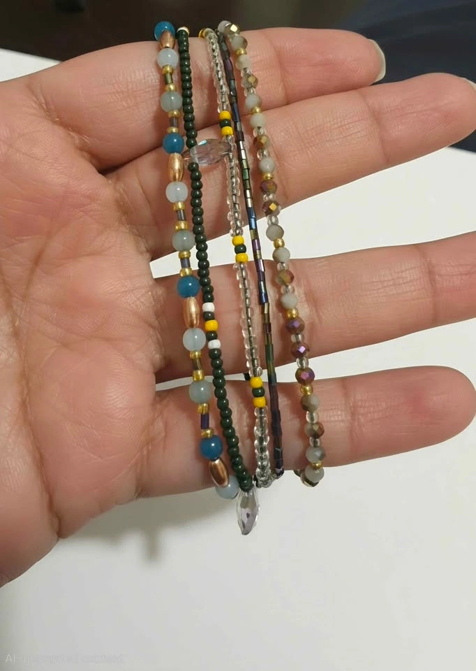 🏈 Multi-Strand Beaded Bracelet Set - photo 3