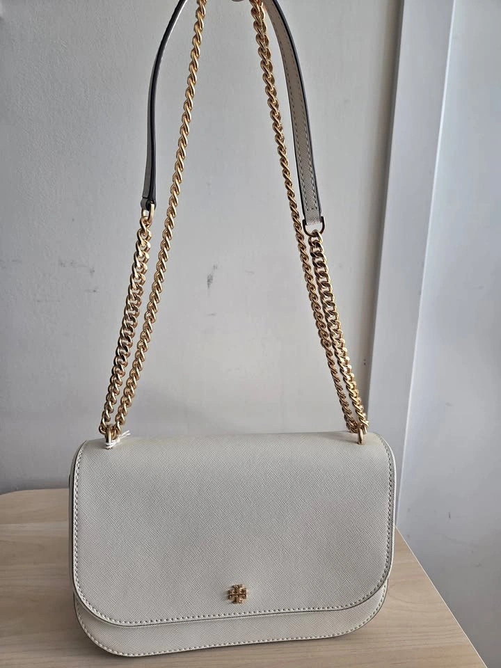 Tory Burch Crossbody - Ivory Emerson Flap Adjustable Shoulder Ba