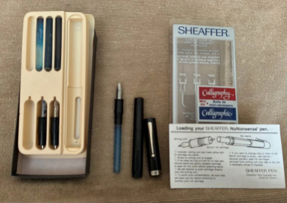 Vintage Sheaffer NoNonsense Calligraphy Mini Kit – 3 Italic Nibs - photo 2