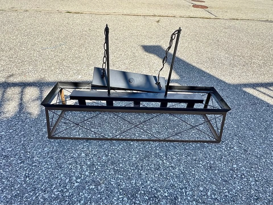 5-Light Linear Chandelier – Black & Bronze Metal