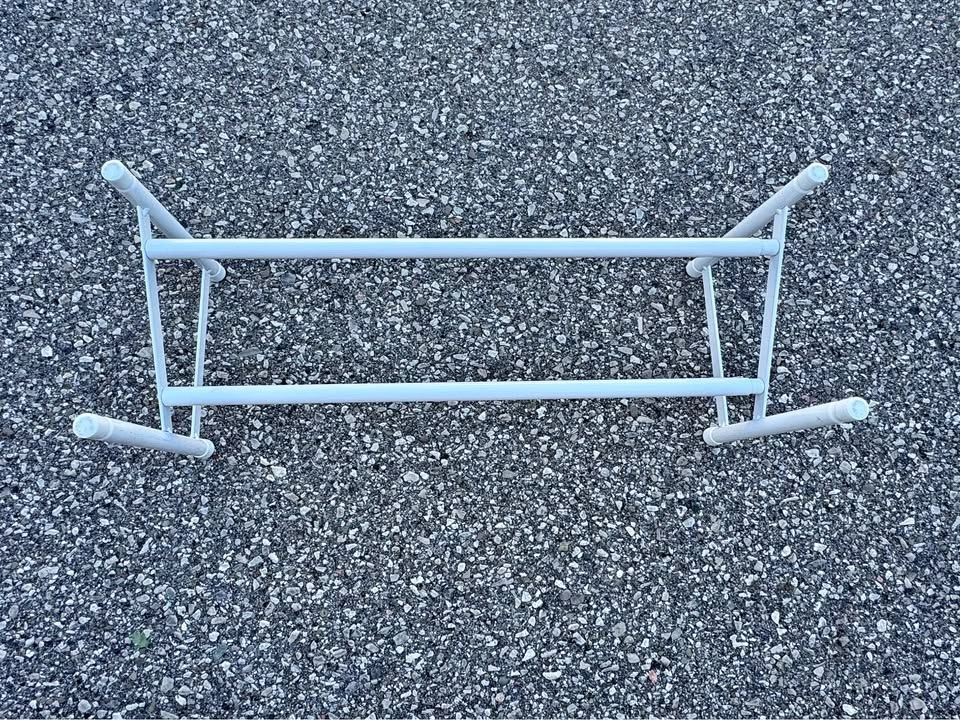 White Metal Extendable 2-Tier Shoe Rack