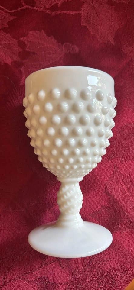 Vintage Fenton Hobnail White Milk Glass Goblet 1954-1975 - photo 4