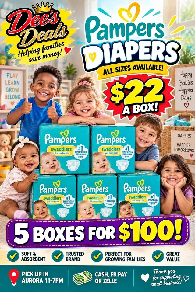 Pampers Diapers $22 a box