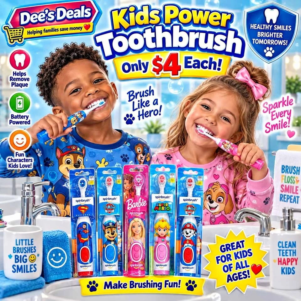 Kids Power Characters Toothbrush $4