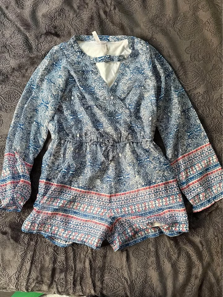 Size 12 long sleeve/shorts romper