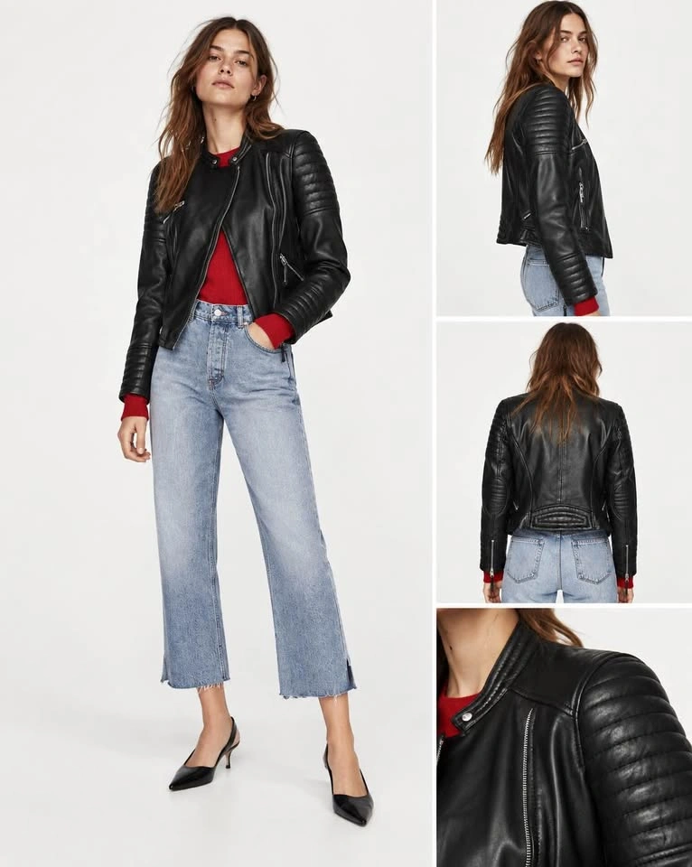 Zara Trf Soft Leather Moto Jacket