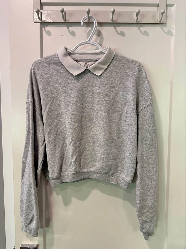 H&M kids Collared Cropped Sweatshirt girls