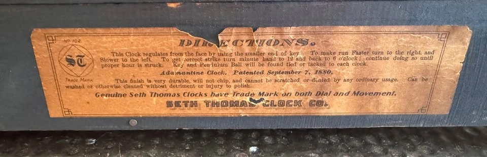 Late 1800s Antique Seth Thomas No. 102 Mantel Clock - photo 2