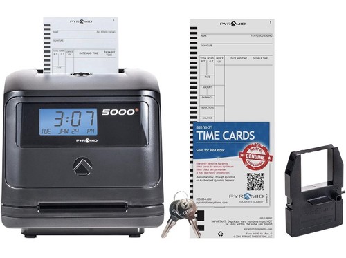 Pyramid 5000 Time System Auto Totaling Time Clock