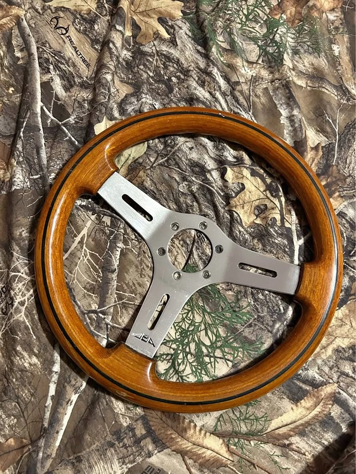 Vintage OBA Wood Grain Steering Wheel