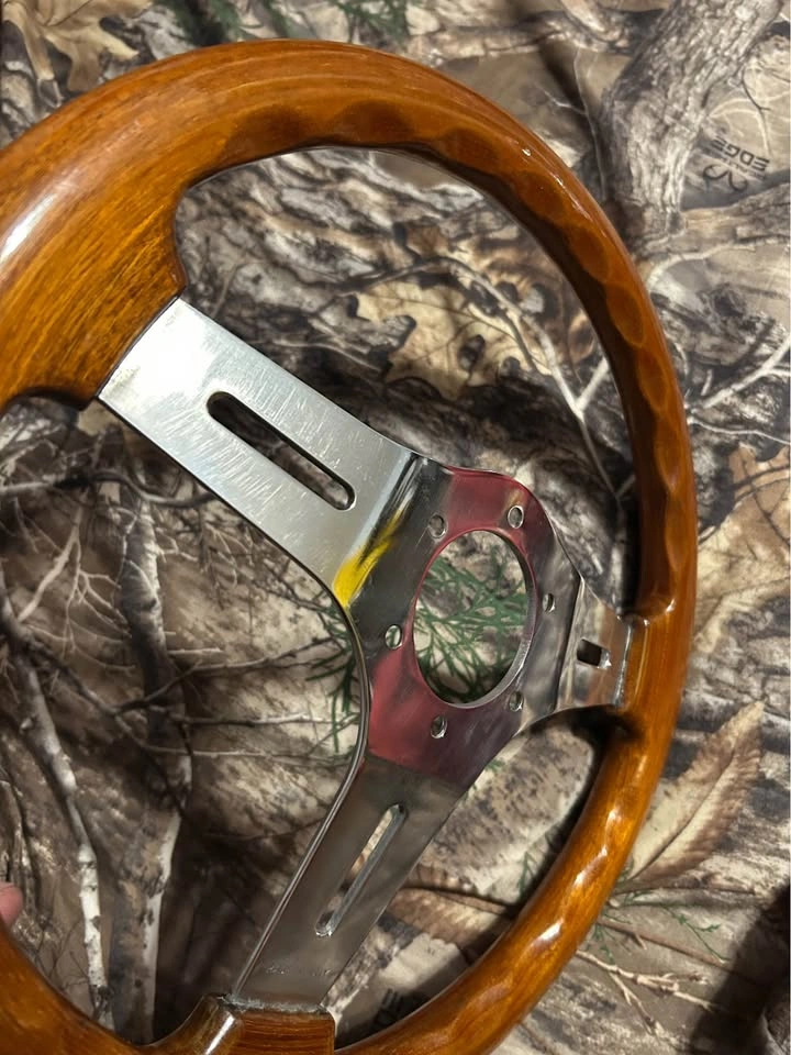 Vintage OBA Wood Grain Steering Wheel - photo 4