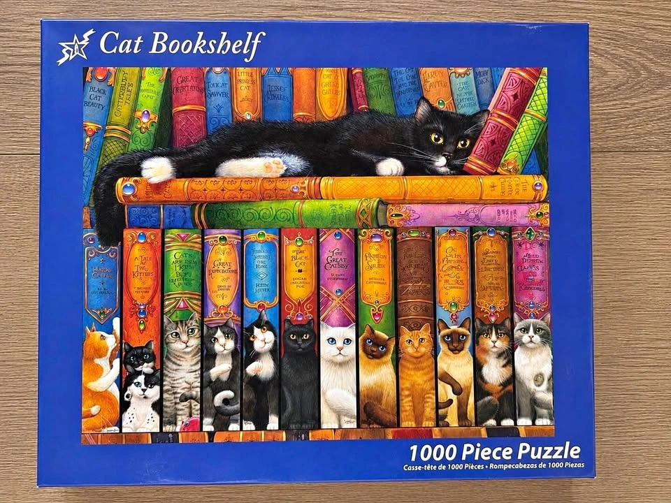 Cat Bookshelf 1000 Piece Jigsaw Puzzle – Randal Spangler