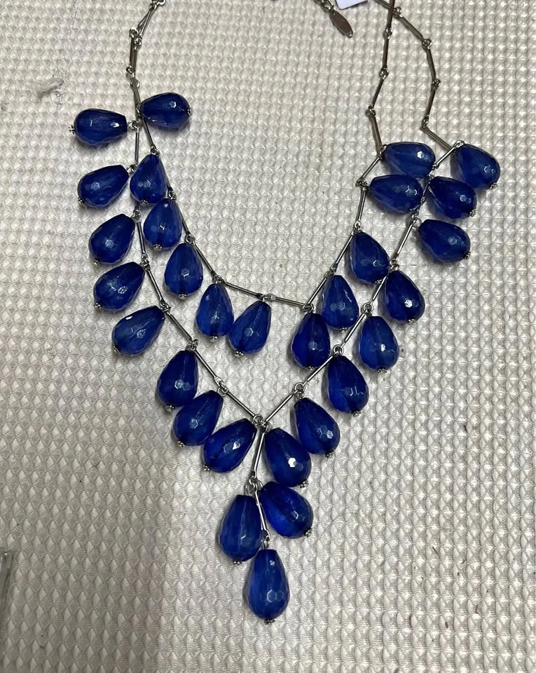 🏈 Blue Glass beads necklace