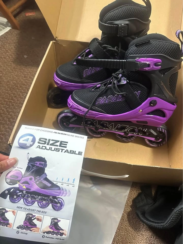 PAPAISON Adjustable Inline Skates with Light Up Wheels
