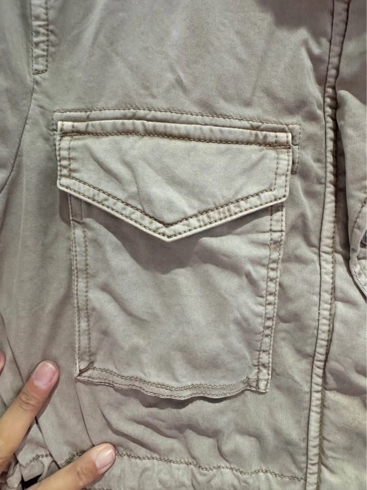 GAP Women’s Cotton Utility Jacket – Size Medium – Beige/Khaki - photo 4