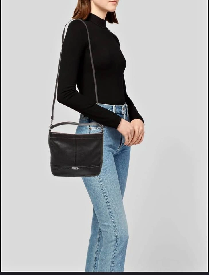 Coach Park Pebbled Leather Crossbody Black Handbag 🏈