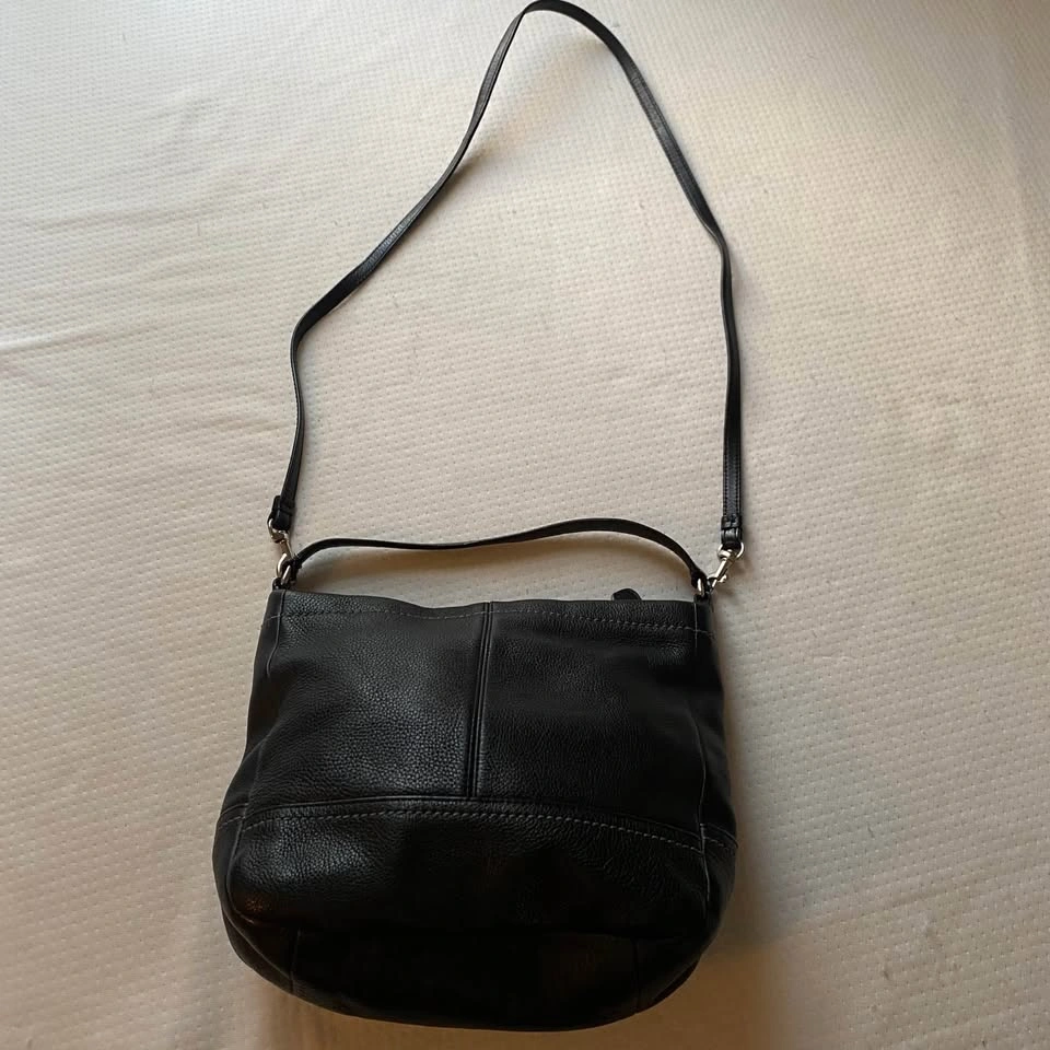 Coach Park Pebbled Leather Crossbody Black Handbag 🏈 - photo 4
