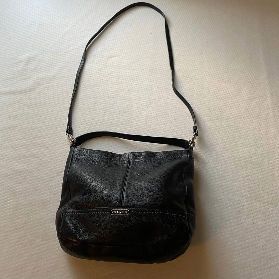 Coach Park Pebbled Leather Crossbody Black Handbag 🏈 - photo 5