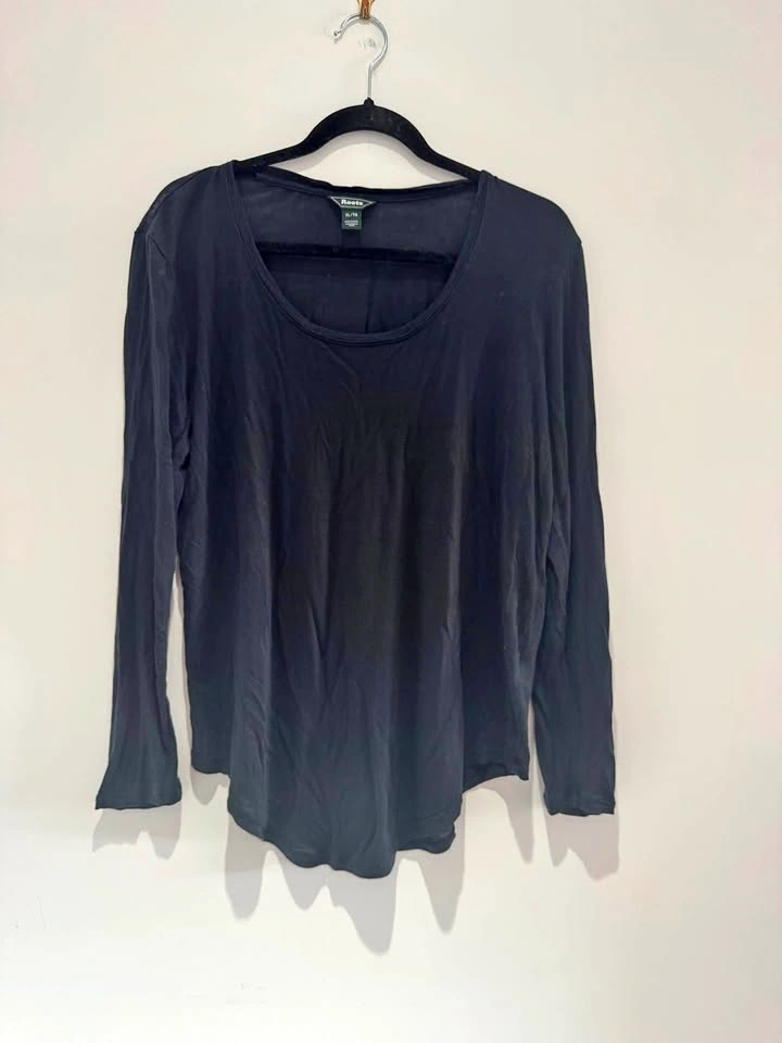 Roots Black Long Sleeve Top XL – Lightweight / Slightly Sheer