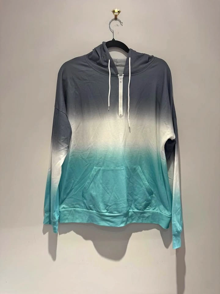 Ombre Quarter-Zip Hoodie Size XL
