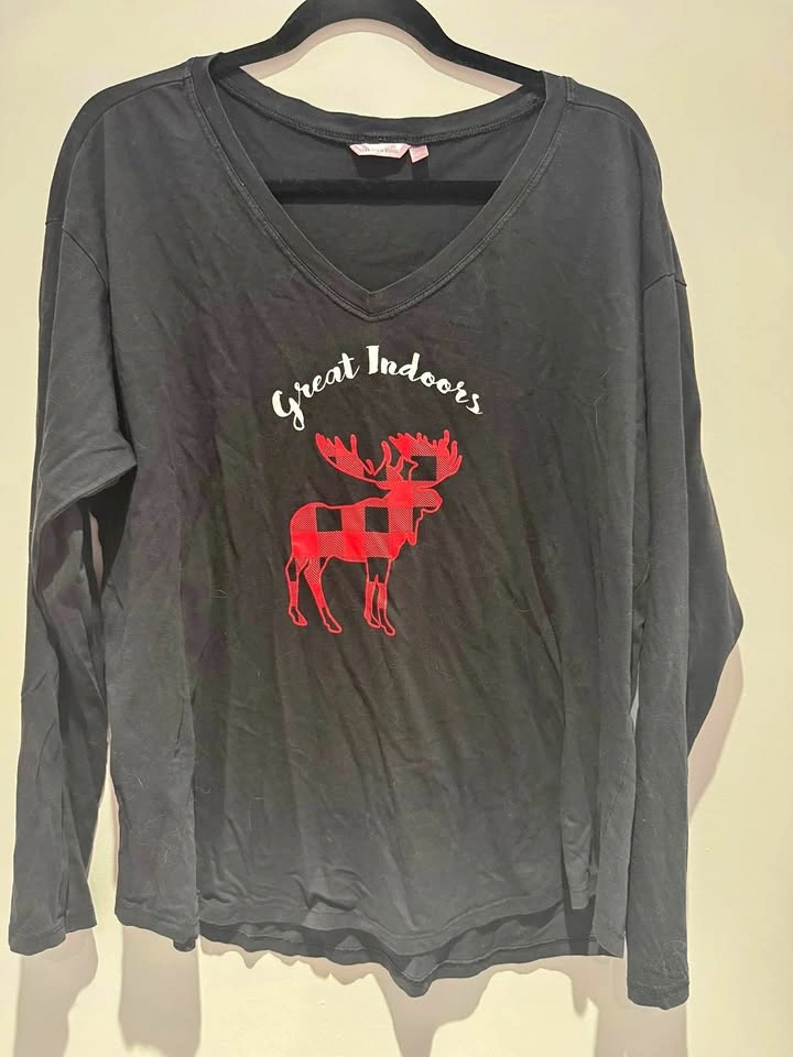 la Vie en Rose XL Long Sleeve Graphic Pajama Top