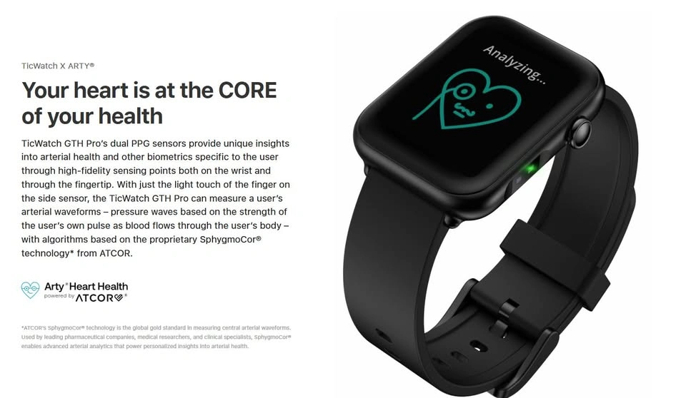 BRAND NEW TicWatch GTH Pro (CXB03) arterial health tracking - photo 3