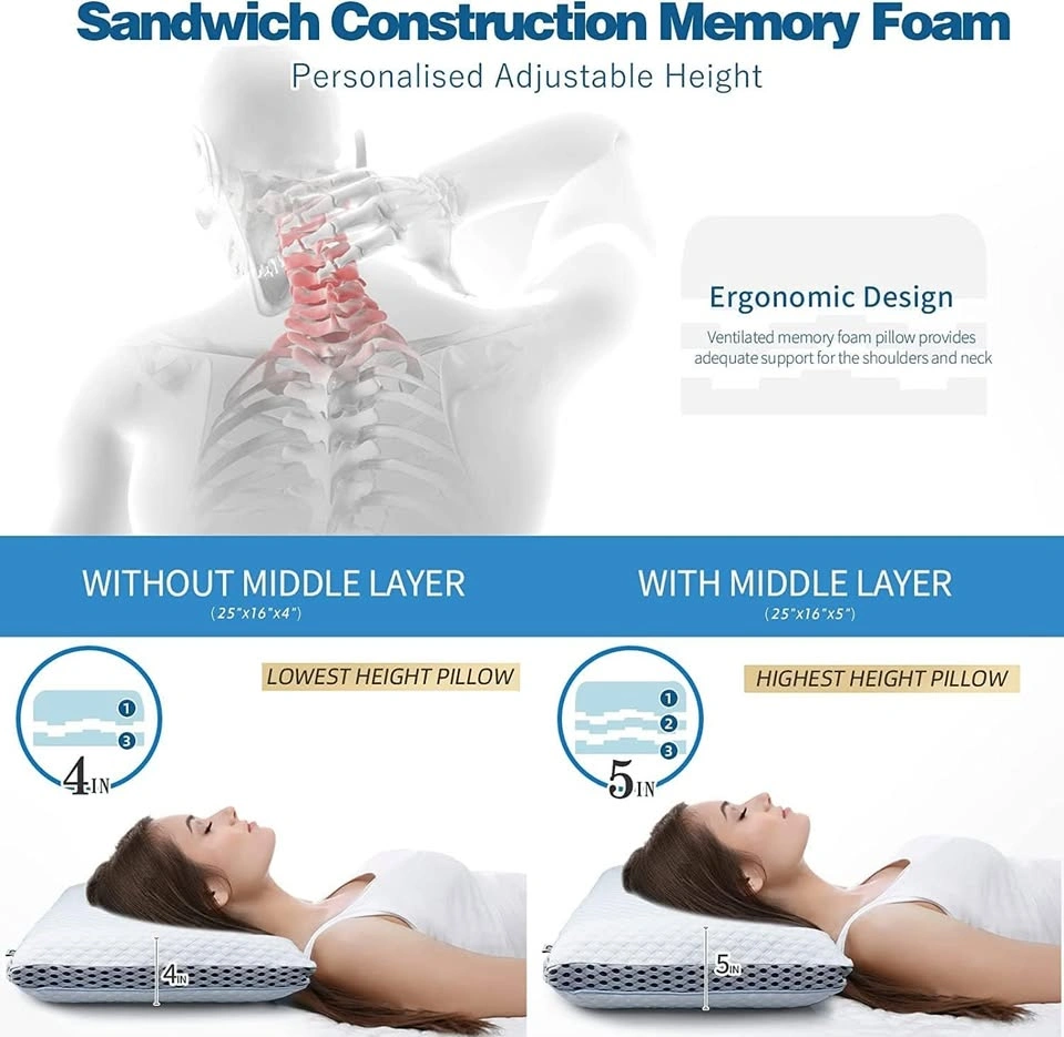NEW Mastery Mart Memory Foam Pillow, Queen Size - photo 2