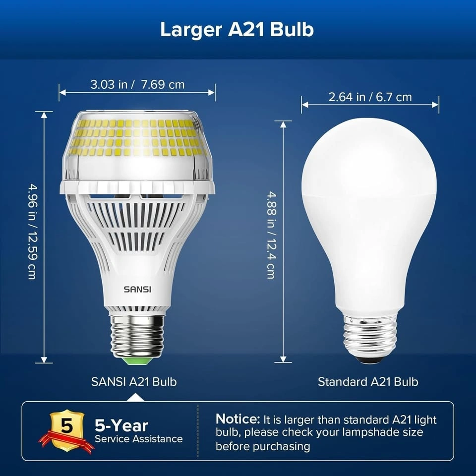 BRAND NEW SANSI 27W A21 LED Light Bulb 2-Pack - photo 2