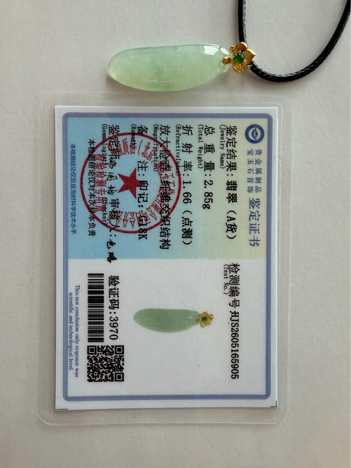 Grade A Jadeite Pendant in 18K Gold with Diamond - photo 4