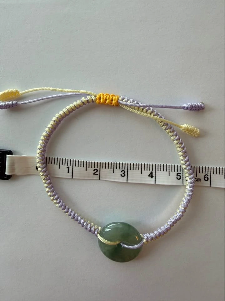Handcrafted Grade A Jadeite Bracelet – Purple & Yellow - photo 4