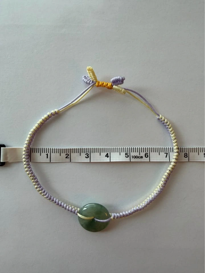 Handcrafted Grade A Jadeite Bracelet – Purple & Yellow - photo 5