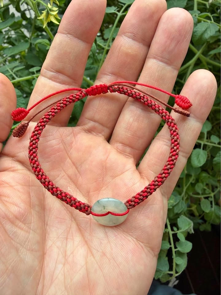 Handcrafted Grade A Jadeite Bracelet – Chestnut & Red-Brown