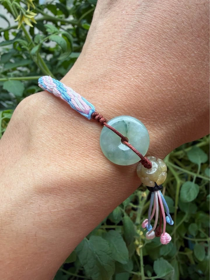 Handcrafted Grade A Jadeite Bracelet – Trans Pride Edition - photo 2
