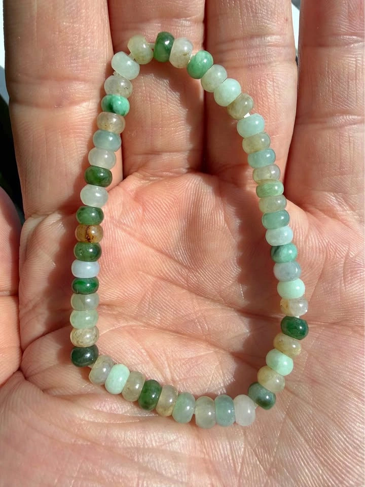 Type A Multicolor Jadeite Jade Abacus Bracelet - 5 mm