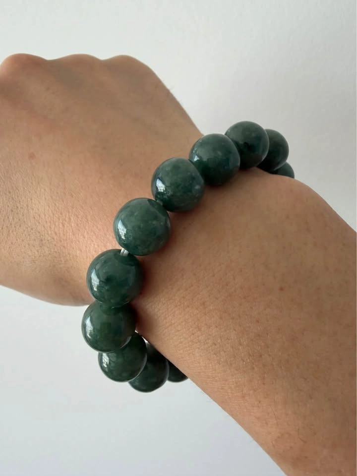 Type A Jadeite Jade Bracelet - 13.3mm - photo 2