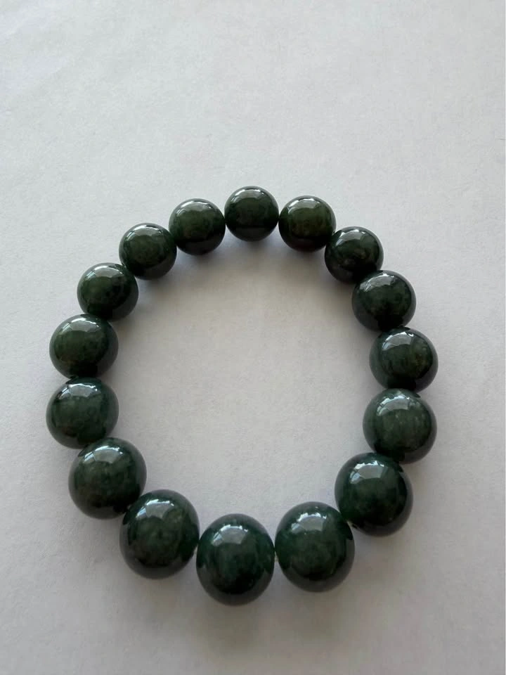 Type A Jadeite Jade Bracelet - 13.3mm - photo 3