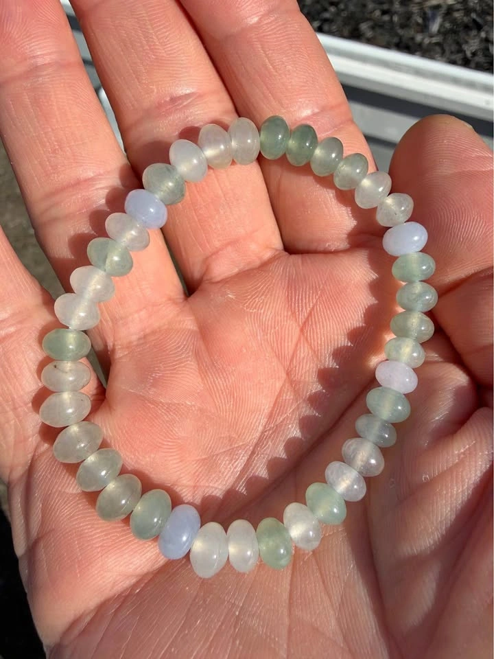 Type A Icy Multicolor Jadeite Abacus Bracelet